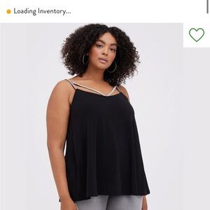 Torrid Black Camisole with Silver Accents